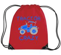 Personalised RED Tractor Crazy Gymsac with name | Royal Blue & Silver/Grey Print |(Please Goto Add Gift Options Enter name in FreeGiftMessageBox or send message to the seller once purchased)