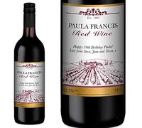 Personalised Red Wine 75cl with FREE Gold Gift Box. Any name & Message