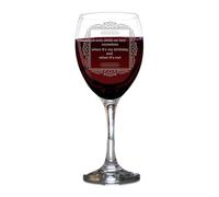 Personalised Red Wine Glass | Ornate Frame Design Customised White Wine Glass | Premium Wine Lover Gift for Birthday Christmas Wedding Anniversary | Engrave with Any Custom Message, 250 ml