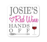 Personalised Red Wine Wooden Drinks Coaster Mat Gift