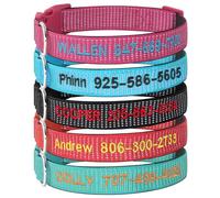 Personalised Reflective Dog Collar with Embroidered Name and Contact Number - Customisable Adjustable Nylon Collar Featuring Neoprene Padding & Secure Plastic Fastener for Your Beloved Pet
