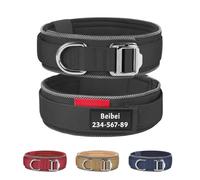 Personalised Reflective Tactical Dog Collar-Custom Name & Phone Number| Lightweight Nylon Military Collar with Soft Neoprene Padding & Control Handle for Medium to Large Dogs (Black, XL(20-22.8in))
