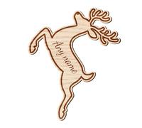 Personalised Reindeer Drink Tag - Engraved Christmas Glass Tag | Custom Wooden Name Marker for Glasses | Festive Table Setting & Party Decor