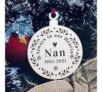 Personalised Rememberance Christmas Bauble Tree Ornament Nan Memorial Gift