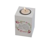 Personalised Remembrance Memorial Tea Light Candle Holder With Butterfly