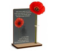 Personalised Remembrance Sunday Poppy Freestanding Memorial Lest We Forget Plaque Photo & Flower Holder (Silent Soldier)