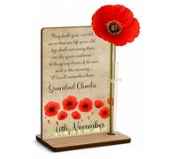 Personalised Remembrance Sunday Poppy Freestanding Memorial Lest We Forget Plaque Photo & Flower Holder (The Unknown Soldier)