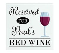 Personalised Reserved for Red Wine Glass Drinks Coaster Mat Birthday Gift