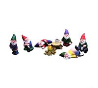 Personalised resin garden ornament featuring drunken gnomes, designed for outdoor use with weather resistant material to maintain charm year round (9-piece set)