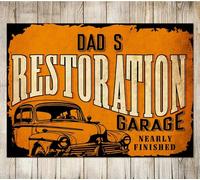 PERSONALISED Restoration Garage Sign Project Car Restoration Gift Metal Plaque Garage Sign