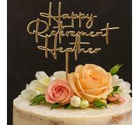 Personalised Retirement Cake Topper Custom Name - Office Work Retirement Party Decoration, Acrylic Keepsake Topper