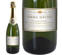 Personalised Retirement Champagne 75cl with FREE Gold Gift Box. Any Name & Message for Any Occasion.