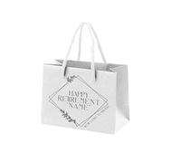 Personalised Retirement Gift Bags for Women - Gift Bag for Retirement Presents, Retiring Leaving Gifts, Funny Designs - Rope Handles - White Bags with Rope Handles - Miss You - S