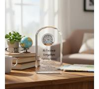 Personalised Retirement Gift Crystal Glass Clock Its 5 o'clock Everywhere
