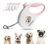 Personalised Retractable Dog Lead with a Handle, Custom 3M Extendable Dog Leads with HD Printed Photo and Name, Long Dog Lead for Small Medium Dogs up to 33 Lbs (Pink)