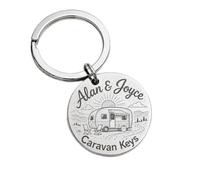 Personalised Retro Caravan Keyring Funny Adventure Before Dementia