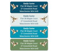 Personalised Return Address Labels, Custom Waterproof Address Stickers, Self-Adhesive Envelope Labels for Letters, Parcels & Invitations, Bird & Floral Design, Glossy or Matte Finish (30-500 Labels)