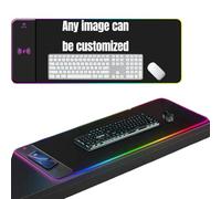 Personalised RGB Gaming Large Mouse Pad with 15W Wireless Charging Personalized with Photo Text Pad Desk Pad Illuminated Mouse Pad for Wireless Standard Phones (800 * 300 * 4)