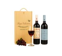 Personalised Rioja Classic Spanish Red Wine Gift Set Collection - Tondeluna & Vallemayor (2 x 75cl) | Premium Spanish Rioja Duo in Double Wooden Gift Box | 13.5% ABV