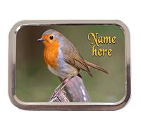 Personalised Robin British Bird Sh212 2oz Tobacco Tin | Baccy Storage | Pill Box | Cigarette Rolling Stash Can