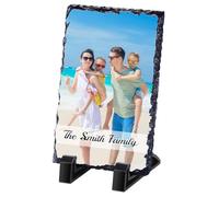 Personalised Rock Slate Photo Frame, Custom Photo Slate Rock, Customised any Picture, Image, or Text Gift for Him Her Family Birthday Christmas(Rectangle-20×15cm)