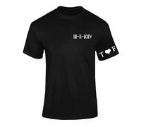 Personalised Roman Numerals T-shirt - Matching Couple t-shirts Gifts, Christmas Anniversary, Birthday - Black XL