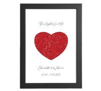 Personalised Romantic Night Sky Star Constellation Heart Gift for Anniversaries, Birthdays, Christmas, Valentine's, Weddings - Unique Present for Couples, Partners
