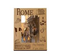 Personalised Rome Holiday Memory Brown Photo Frame Engraved (Portrait, 4 x 6 Inch)