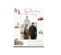 Personalised Rome Italy Photo Frame for Holidays, 6" x 4", White (Portrait)