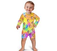 Personalised Romper Suit, Custom Baby Romper, Customised Your Own Photo Text Face, Soft Cotton Baby Boy & Girl Short Sleeve Newborn Romper, 0 to 24 Months, Piece Unisex