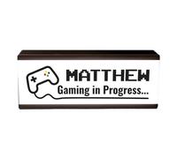 Personalised Room Light Gaming in Progress - Illuminated LED Boys Gamer Play Room Night - Portable Customised Game Room Sign