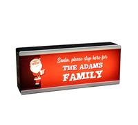 Personalised Room Light Santa Stop Here - LED Light Christmas - Custom Family Name Christmas Decoration Santa Stop Here Sign