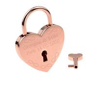 Personalised Rose Gold Eternity Design Love Metal Padlock with Names & Date, in a Gift Pouch