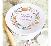 Personalised Round Bright Yummy Biscuit and Sweet Cake Tin | Custom Gift For Him or Her | Treat Storage Container