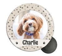 Personalised Round Custom Paw Prints Pet Photo Fridge Magnet badge Magnetic picture 75mm / 7.5cm Cat Kitten Dog Puppy Rabbit Any Pet