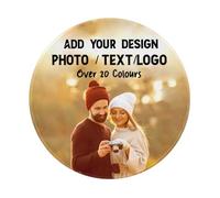 Personalised Round Mouse Mat with Photo Text Logo Custom Mouse Pad for Desk Non Slip Rubber Office Home School Gaming Customised Picture Gift for Women Men Teens Mum Dad, 20x20cm /8IN