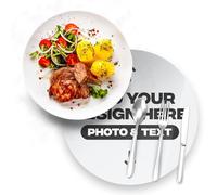 Personalised Round Placemats 28cm - Cork Backed, Glossy Wipeable & Heat Resistant Table Mats, Custom Dining Place Mats for Kitchen & Home