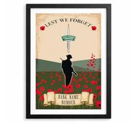 Personalised Royal Marines Commando Print Military Regiment Army Veteran Gift A3 Framed Custom Rank Name Number Remembrance Gift VPV60