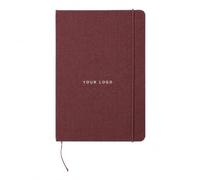 Personalised RPET Hardcover Notebook, Eco-Friendly Journal with 80 Plain Pages, Elastic Closure and Bookmark, Recycled Fabric Notebook for Writing, Sketching and Creative Notes