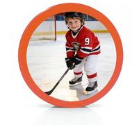 Personalised Rubber Hockey Puck,Custom Text, Number & Logo, Durable Wear-Resistant Game Puck for Ice, Roller & Street Hockey, Ideal Training, Match & Gift for Players (Orange)