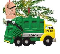 Personalised Rubbish Bin Lorry Ornament 2025 - Fast & Free 24h Customisation - Kids Christmas Ornaments for Tree - Custom Gift Wrapped Garbage Truck Keepsake for Girls, Boys