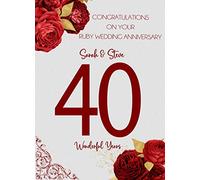Personalised Ruby 40th Wedding Anniversary Card (Special Couple)