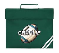 Personalised Rugby Ball Book Bag for Kids Scrum Sports Return to School Nursery Boys Girls Bag, One Size, Bottle