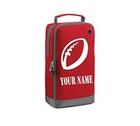 Personalised Rugby Boot Bag Boys Girls Footy Any Name Kids Sports PE Kit (Classic Red)