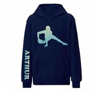Personalised Rugby Hoodie Aqua - Rugby Gifts for Boys & Girls, Custom Rugby Kids Hoodie, Rugby Gift Ideas & Sportswear for Young Players - Navy 7-8 Years