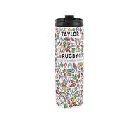 Personalised Rugby Novelty Joke Travel Flask - Sport Print Reusable 500ml Stainless Steel Flask Mug Gift
