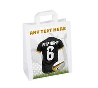 Personalised Rugby Party Bags, Custom Name and Number Gift Bags, Jersey Design (Dragons, 20 Bags)
