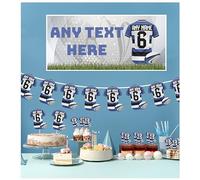 Personalised Rugby Party Decorations Pack with Banners, Bunting, Food Picks (BATH COLOURS)