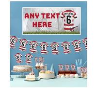 Personalised Rugby Party Decorations Pack with Banners, Bunting, Food Picks (GLOUCESTER COLOURS)
