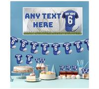 Personalised Rugby Party Decorations Pack with Banners, Bunting, Food Picks (LEINSTER COLOURS)